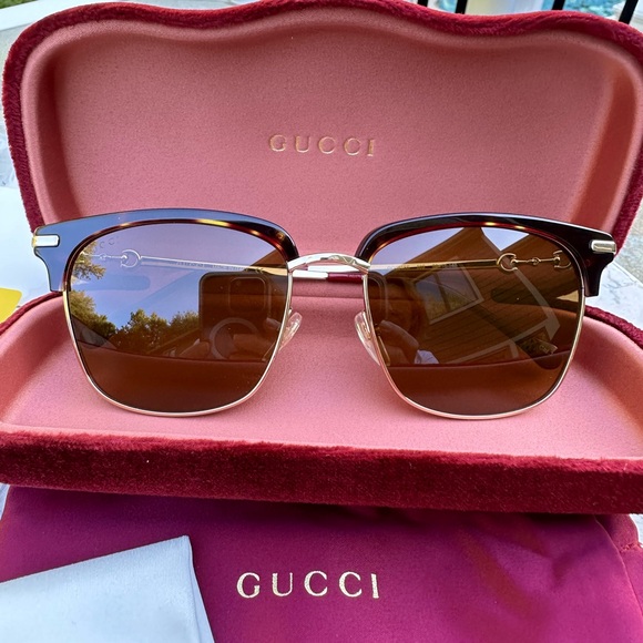 NWT Gucci 56mm Horsebit Unisex sunglasses full inclusion 56-18-145 - Picture 3 of 16